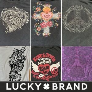 🍀☮️ 6️⃣Lot of 6 M/L Graphic Print Long Sleeve & 3/4 Sleeve Y2K Tees